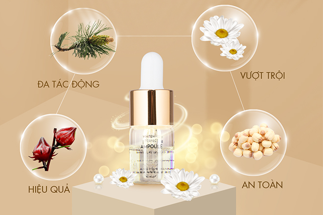 tính năng whitening perfect ampoule hanvely